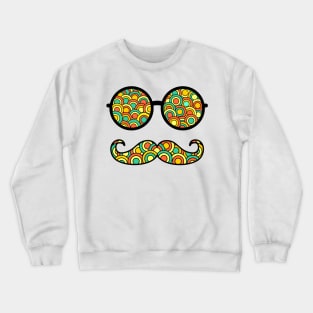 Retro Hipster Mustache Crewneck Sweatshirt